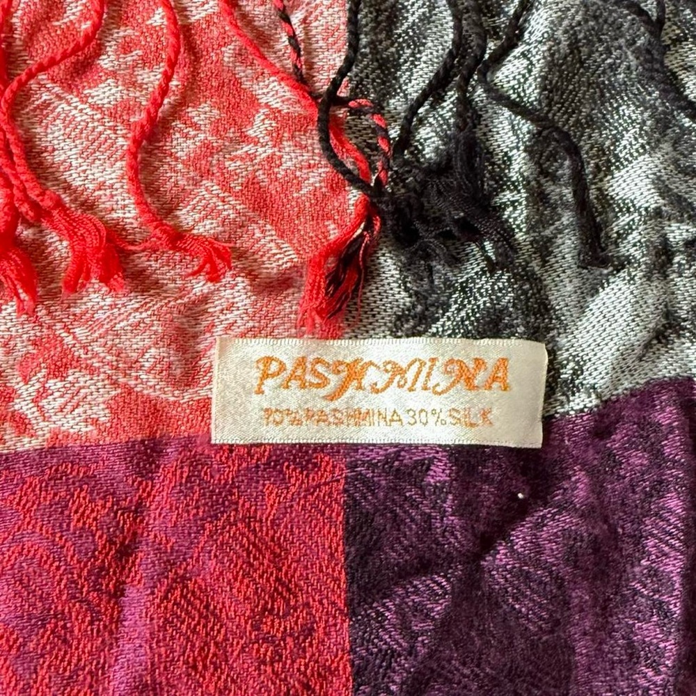 Pashmina Multicolor Patchwork Scarf - image 4